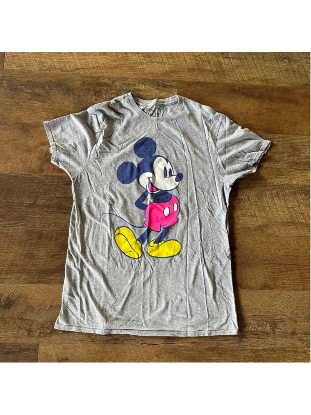 Unisex Disney Mickey Mouse T-Shirt Gray/Pink Size M Summer